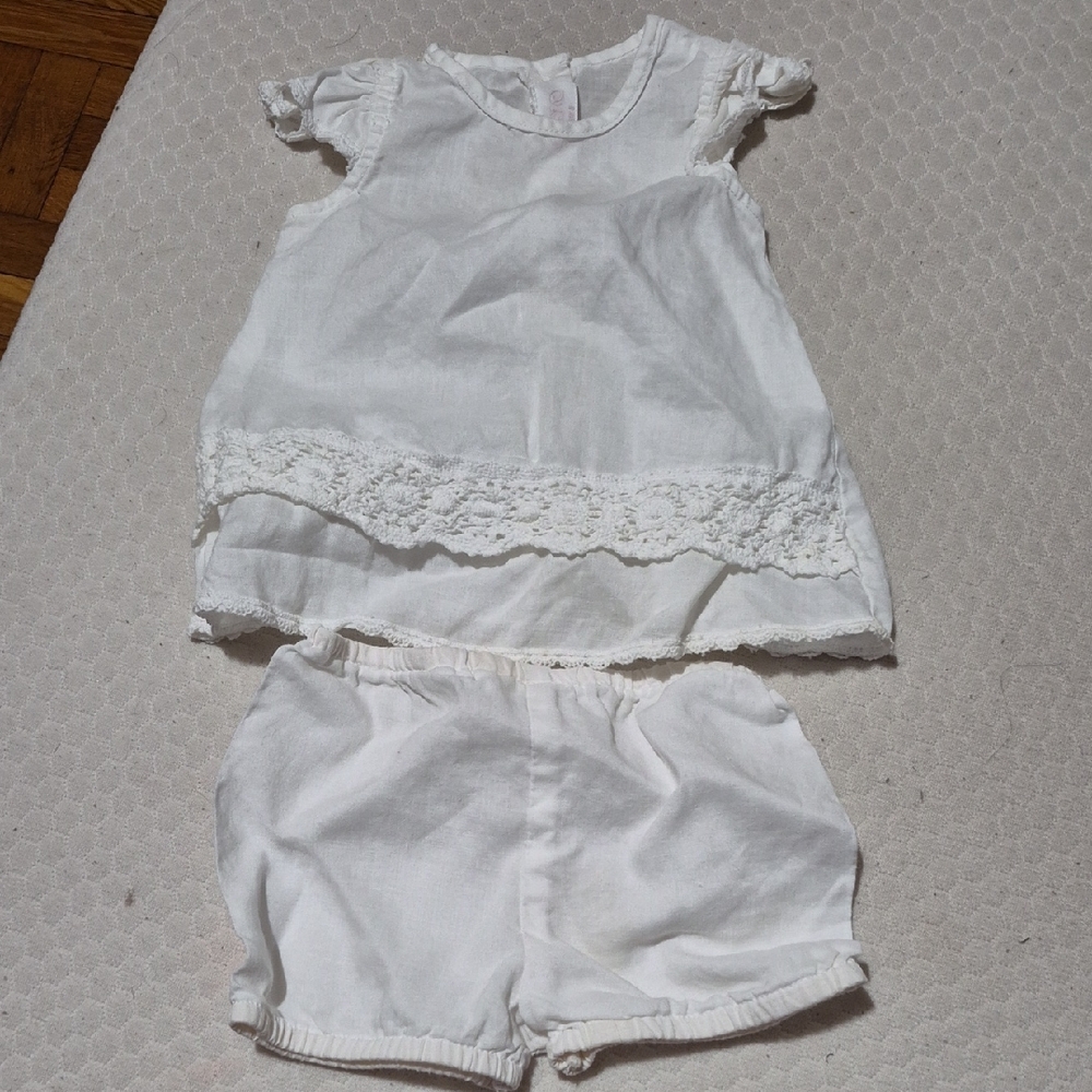 Charming White Kids Matching Set